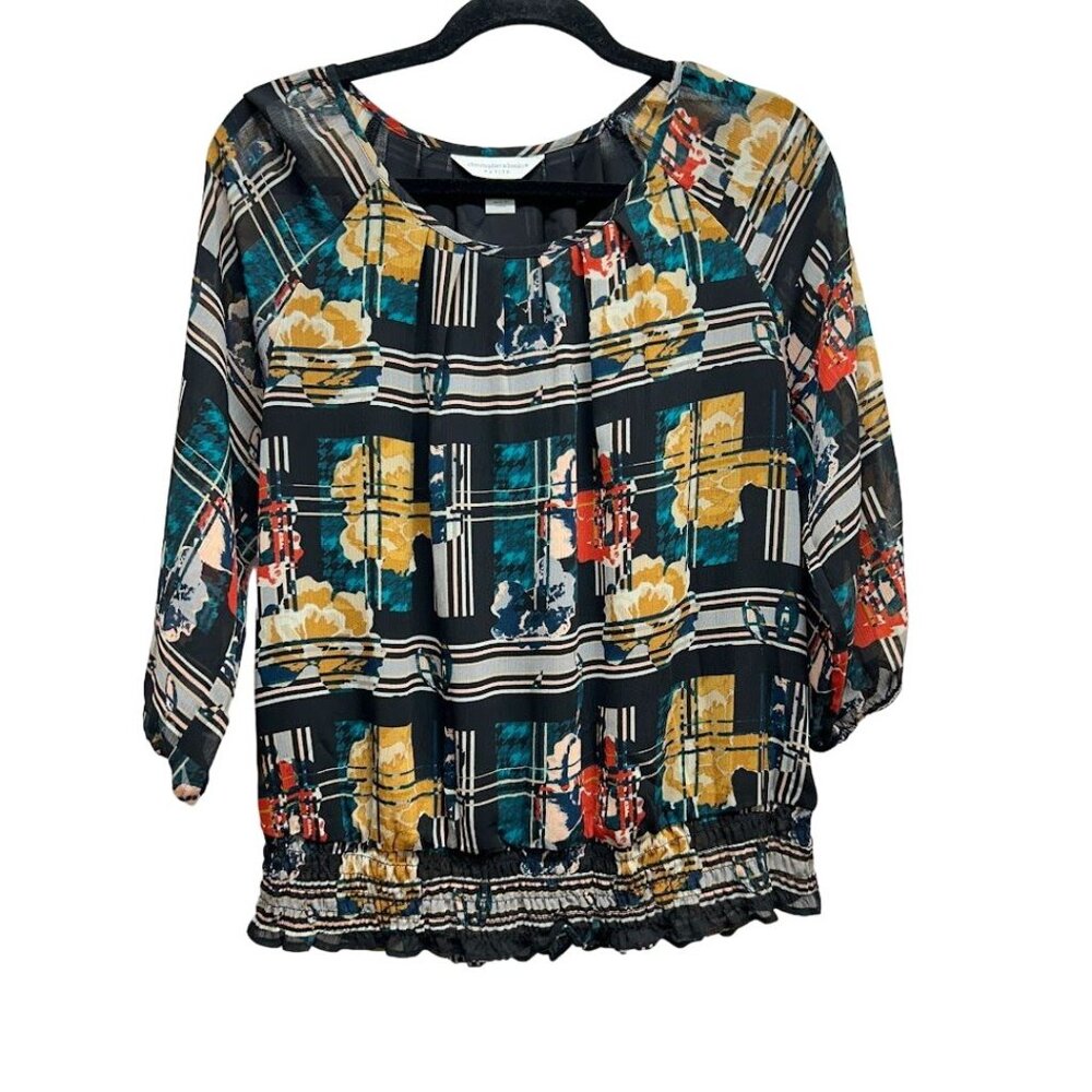 Christopher & Banks‎ Women's Petite Blouse Abstract Print P/M